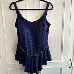 Navy Polka Dot One Piece Swimsuit